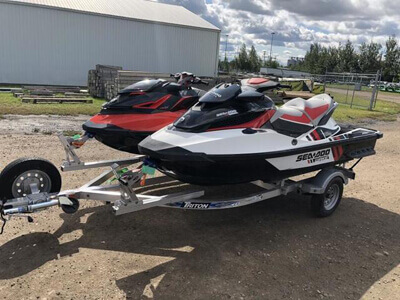 2 Sea Doos On Trailer